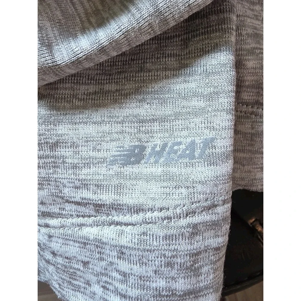 NB Running Heat‎ Grid M Heat Grid 1/2 Zip Pullover Grey Waffle KnIt Reflective
